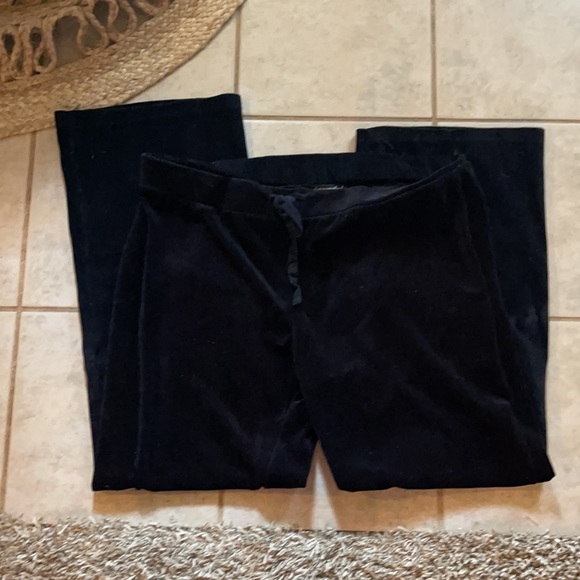 Velvet Velour Black Lounge Pants - Picture 3 of 3